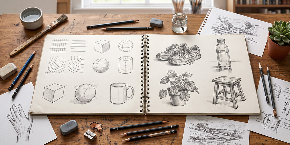 Beginner improving observation skills through drawing