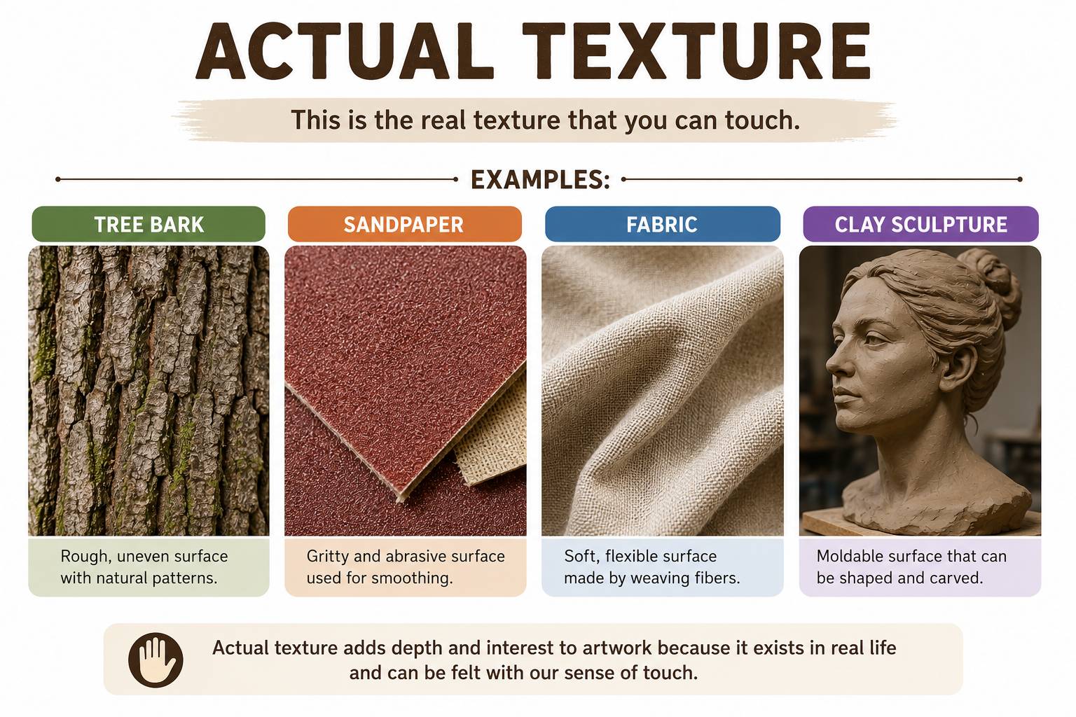Examples of Actual texturein art
