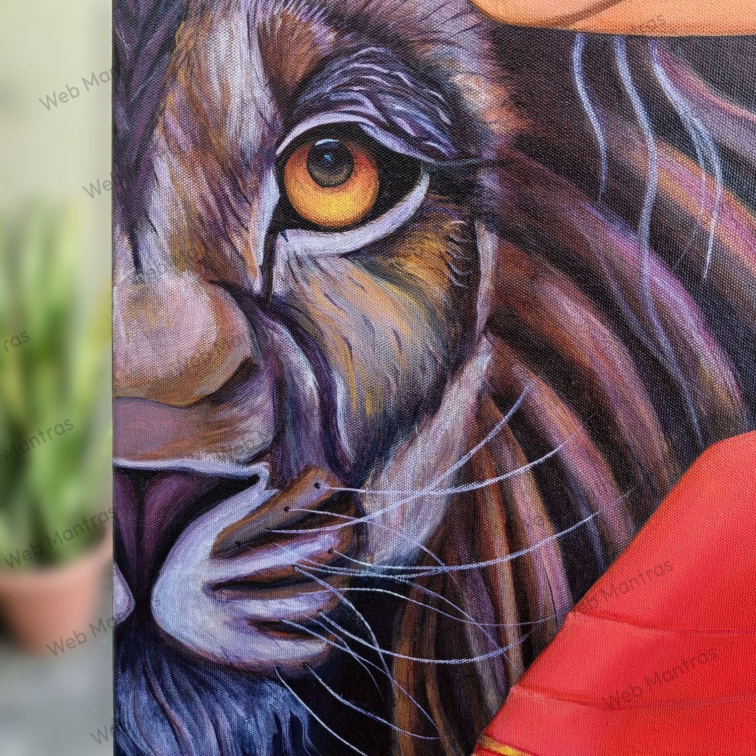 Majestic Durga with Noble Lion Painting - Image 3