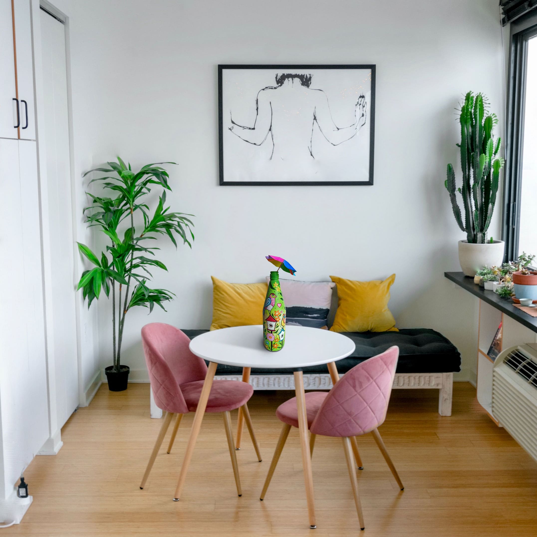 Hand Painted Bottle for Home Decor - Image 3